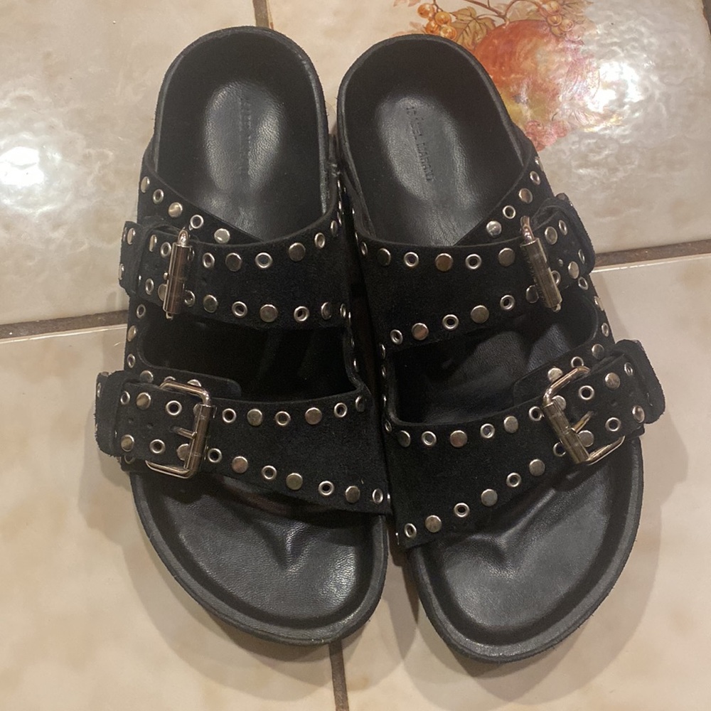 Isabel Marant Lennyo Suede Black Sandals
